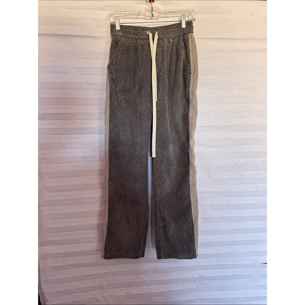 Men's Gray Bumpy Velour Sweatpants Unbranded Soft Lounge Jogger Pants
